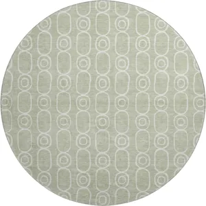Luxury Washable Indoor/Outdoor The Reserve Celery 8\' x 8\' Round Rug