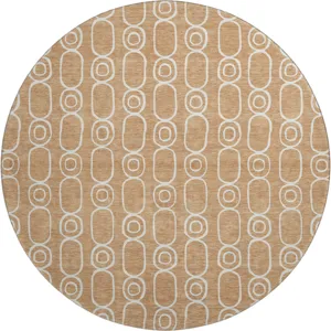 Luxury Washable Indoor/Outdoor The Reserve Copper 8\' x 8\' Round Rug