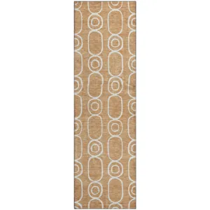 Luxury Washable Indoor/Outdoor The Reserve Copper 2\'3\" x 7\'6\" Runner Rug