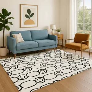 Luxury Washable Indoor/Outdoor The Reserve Ivory 10\' x 14\' Rug