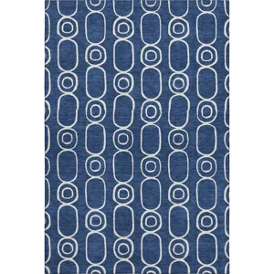 Luxury Washable Indoor/Outdoor The Reserve Navy 9\' x 12\' Rug