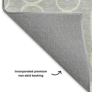 Luxury Washable Indoor/Outdoor The Reserve Silver 1\'8\" x 2\'6\" Rug