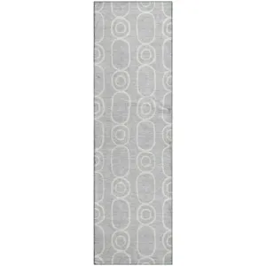 Luxury Washable Indoor/Outdoor The Reserve Silver 2\'3\" x 7\'6\" Runner Rug