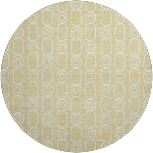 Luxury Washable Indoor/Outdoor The Reserve Wheat 8' x 8' Round Rug