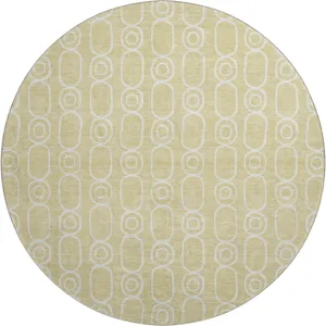 Luxury Washable Indoor/Outdoor The Reserve Wheat 8\' x 8\' Round Rug