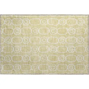 Luxury Washable Indoor/Outdoor The Reserve Wheat 1\'8\" x 2\'6\" Rug
