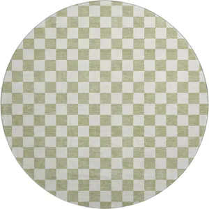 Luxury Washable Indoor/Outdoor The Reserve Aloe 8\' x 8\' Round Rug