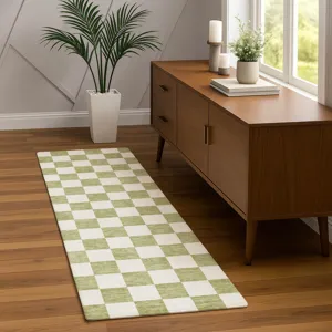 Luxury Washable Indoor/Outdoor The Reserve Aloe 2\'3\" x 7\'6\" Runner Rug