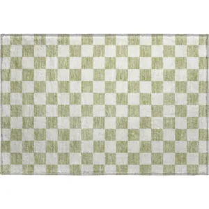 Luxury Washable Indoor/Outdoor The Reserve Aloe 1\'8\" x 2\'6\" Rug