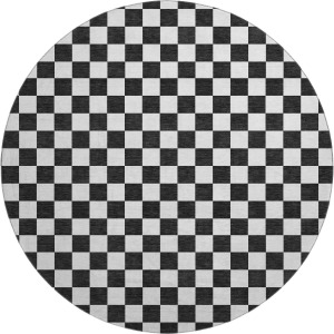 Luxury Washable Indoor/Outdoor The Reserve Black 8' x 8' Round Rug