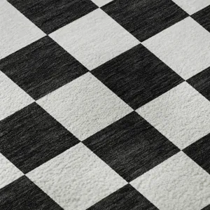 Luxury Washable Indoor/Outdoor The Reserve Black 2\'6\" x 3\'10\" Rug