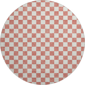Luxury Washable Indoor/Outdoor The Reserve Coral 8' x 8' Round Rug