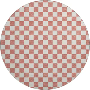 Luxury Washable Indoor/Outdoor The Reserve Coral 8\' x 8\' Round Rug