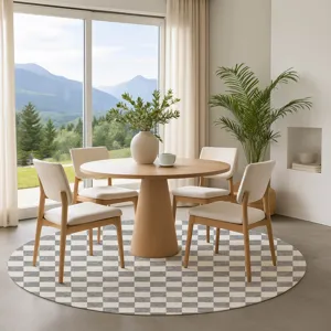 Luxury Washable Indoor/Outdoor The Reserve Gray 8\' x 8\' Round Rug