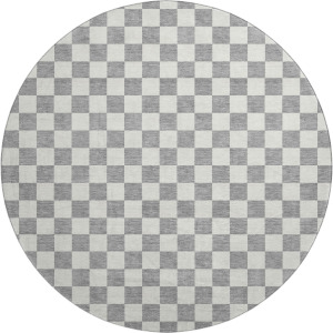 Luxury Washable Indoor/Outdoor The Reserve Gray 8' x 8' Round Rug