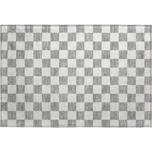 Luxury Washable Indoor/Outdoor The Reserve Gray 1\'8\" x 2\'6\" Rug