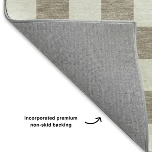 Luxury Washable Indoor/Outdoor The Reserve Khaki 1\'8\" x 2\'6\" Rug