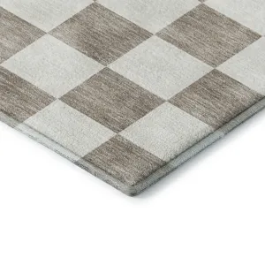 Luxury Washable Indoor/Outdoor The Reserve Khaki 1\'8\" x 2\'6\" Rug