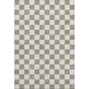 Luxury Washable Indoor/Outdoor The Reserve Khaki 2\'6\" x 3\'10\" Rug