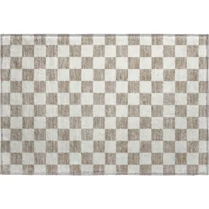 Luxury Washable Indoor/Outdoor The Reserve Khaki 1\'8\" x 2\'6\" Rug
