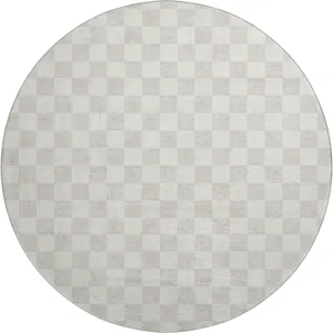 Luxury Washable Indoor/Outdoor The Reserve Linen 8\' x 8\' Round Rug