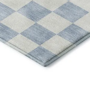 Luxury Washable Indoor/Outdoor The Reserve Sky 8\' x 8\' Round Rug