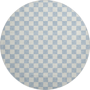 Luxury Washable Indoor/Outdoor The Reserve Sky 8' x 8' Round Rug