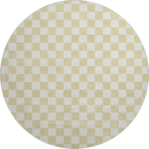 Luxury Washable Indoor/Outdoor The Reserve Wheat 8\' x 8\' Round Rug