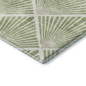 Luxury Washable Indoor/Outdoor The Reserve Aloe 2\'3\" x 7\'6\" Runner Rug