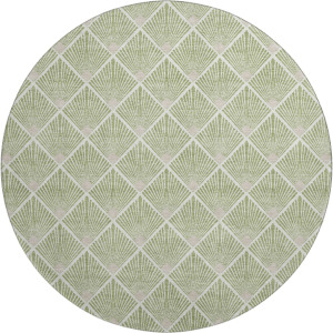 Luxury Washable Indoor/Outdoor The Reserve Aloe 8' x 8' Round Rug