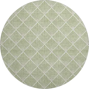 Luxury Washable Indoor/Outdoor The Reserve Aloe 8\' x 8\' Round Rug