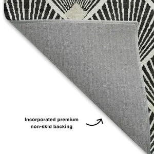Luxury Washable Indoor/Outdoor The Reserve Black 5\' x 7\'6\" Rug