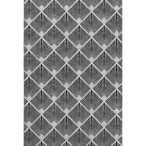 Luxury Washable Indoor/Outdoor The Reserve Black 5\' x 7\'6\" Rug