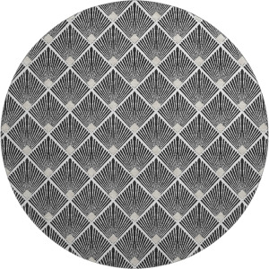 Luxury Washable Indoor/Outdoor The Reserve Black 8' x 8' Round Rug