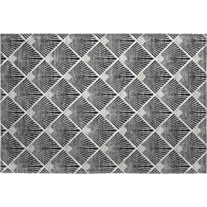 Luxury Washable Indoor/Outdoor The Reserve Black 1\'8\" x 2\'6\" Rug