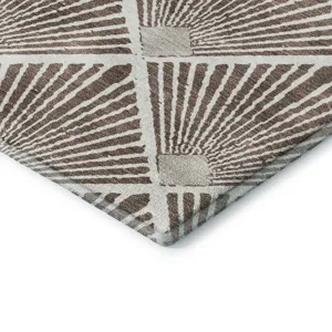 Luxury Washable Indoor/Outdoor The Reserve Brown 3\' x 5\' Rug