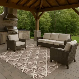 Luxury Washable Indoor/Outdoor The Reserve Brown 3\' x 5\' Rug