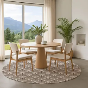 Luxury Washable Indoor/Outdoor The Reserve Brown 8\' x 8\' Round Rug