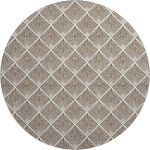 Luxury Washable Indoor/Outdoor The Reserve Brown 8' x 8' Round Rug