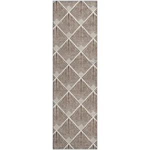 Luxury Washable Indoor/Outdoor The Reserve Brown 2\'3\" x 7\'6\" Runner Rug