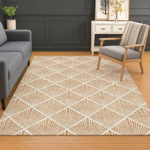 Luxury Washable Indoor/Outdoor The Reserve Copper 10\' x 14\' Rug