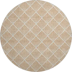 Luxury Washable Indoor/Outdoor The Reserve Copper 8\' x 8\' Round Rug