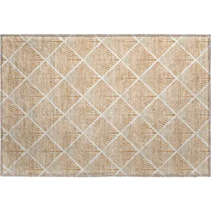 Luxury Washable Indoor/Outdoor The Reserve Copper 1\'8\" x 2\'6\" Rug