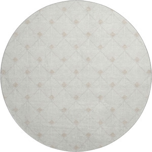 Luxury Washable Indoor/Outdoor The Reserve Ivory 8' x 8' Round Rug