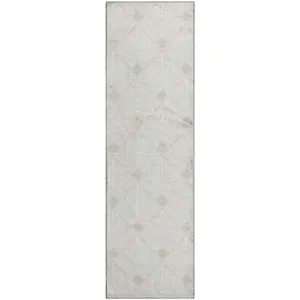 Luxury Washable Indoor/Outdoor The Reserve Ivory 2\'3\" x 7\'6\" Runner Rug