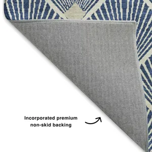 Luxury Washable Indoor/Outdoor The Reserve Navy 5\' x 7\'6\" Rug