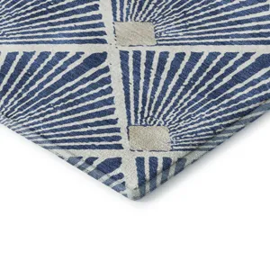 Luxury Washable Indoor/Outdoor The Reserve Navy 5\' x 7\'6\" Rug