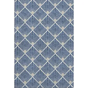 Luxury Washable Indoor/Outdoor The Reserve Navy 5\' x 7\'6\" Rug