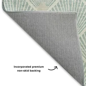 Luxury Washable Indoor/Outdoor The Reserve Seafoam 2\'3\" x 7\'6\" Runner Rug
