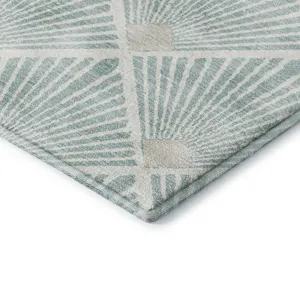 Luxury Washable Indoor/Outdoor The Reserve Seafoam 2\'3\" x 7\'6\" Runner Rug